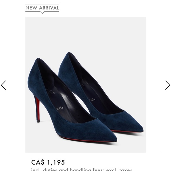 Christian Louboutin RonRon 100mm gorgeous Suede in Navy  Sz 8 - Picture 12 of 12